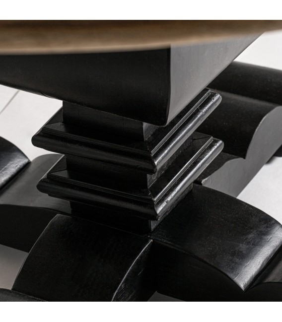 MESA DE COMEDOR 130 Ø ALBO MADERA NATURAL Y NEGRO
