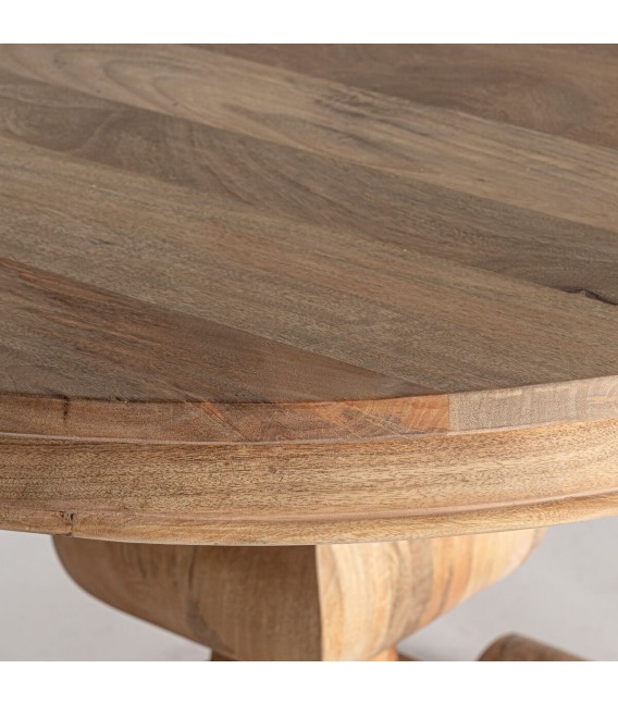 MESA DE COMEDOR 130 Ø KEHRIG MADERA DE MANGO NATURAL