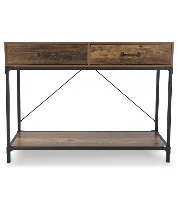 CONSOLA 100 X 35 RUDY MADERA MDF NOGAL METAL NEGRO