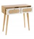 CONSOLA 81 X 30 MANZOR MADERA Y RATAN NATURAL Y BLANCO
