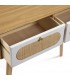 CONSOLA 81 X 30 MANZOR MADERA Y RATAN NATURAL Y BLANCO