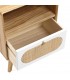 MESITA DE NOCHE 40 X 30 MANZOR MADERA Y RATAN NATURAL Y BLANCO