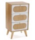MESITA DE NOCHE 40 X 30 MANZOR 3C MADERA Y RATAN NATURAL Y BLANCO