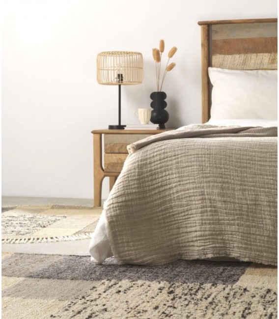 ALFOMBRA 240 Ø PURRI YUTE LANA Y ALGODON TONOS MARRONES