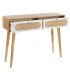 CONSOLA 100 X 30 MANZOR MADERA Y RATAN BLANCO Y NATURAL