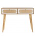 CONSOLA 100 X 30 MANZOR MADERA Y RATAN BLANCO Y NATURAL