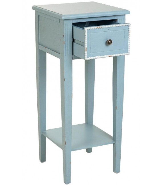 PEDESTAL 33 X 33 TRUNCHE MADERA AZUL Y BLANCO