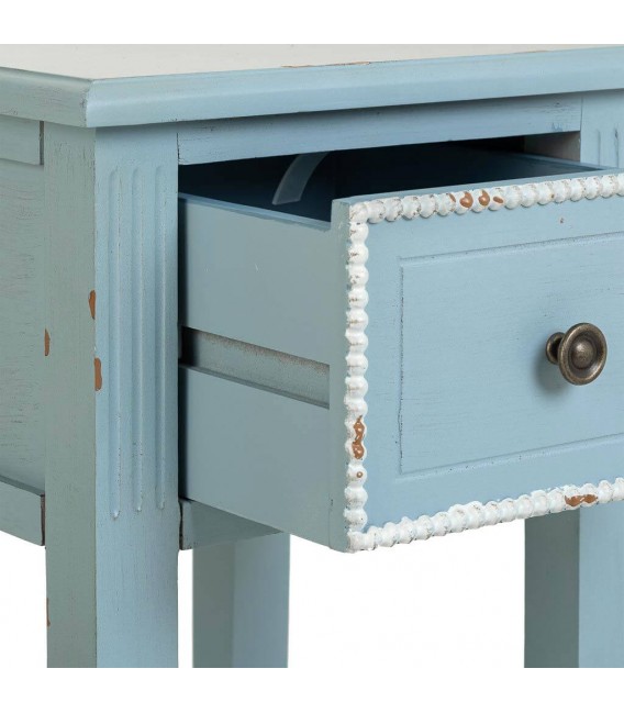 PEDESTAL 33 X 33 TRUNCHE MADERA AZUL Y BLANCO