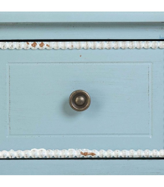 PEDESTAL 33 X 33 TRUNCHE MADERA AZUL Y BLANCO