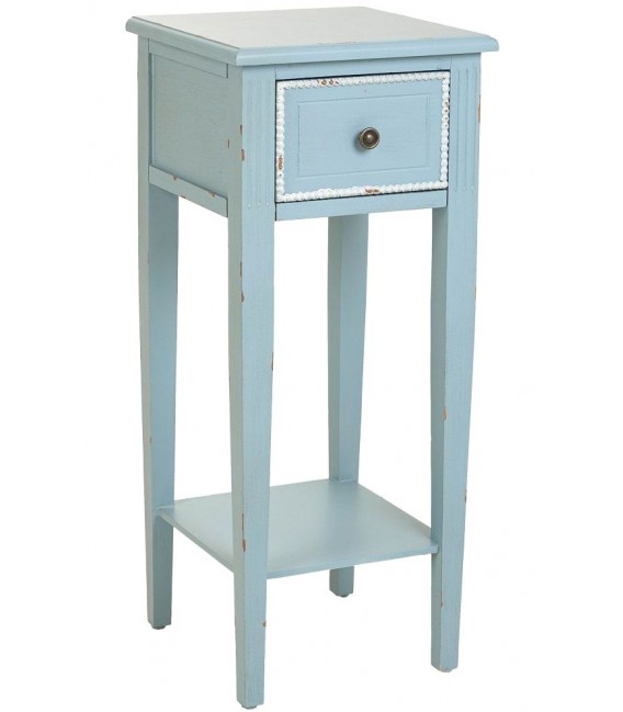 PEDESTAL 33 X 33 TRUNCHE MADERA AZUL Y BLANCO