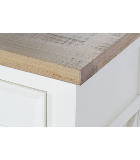 MESITA DE NOCHE 50 X 35 RUFET MADERA PAULONIA NATURAL Y BLANCO