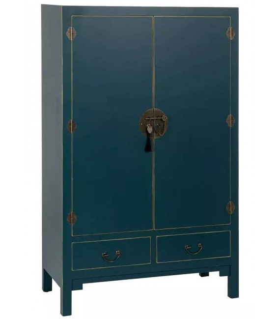 ARMARIO 100 X 45 MARTEA MADERA AZUL PERFILADO ORO