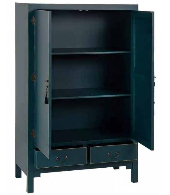 ARMARIO 100 X 45 MARTEA MADERA AZUL PERFILADO ORO