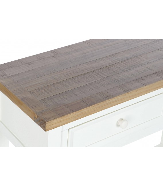 CONSOLA 105 X 38 RUFET MADERA PAULONIA NATURAL Y BLANCO