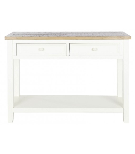 CONSOLA 105 X 38 RUFET MADERA PAULONIA NATURAL Y BLANCO