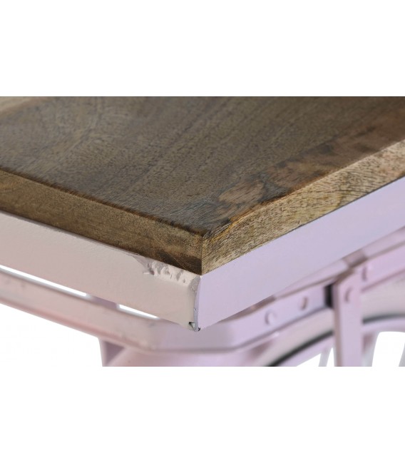 CONSOLA 180 X 41 BICI MADERA MANGO METAL ROSA