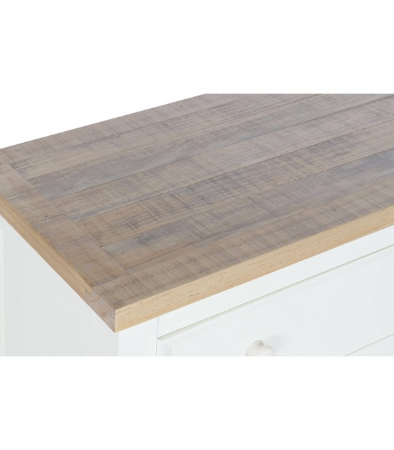 COMODA 94 X 38 RUFET MADERA PAULONIA NATURAL Y BLANCO