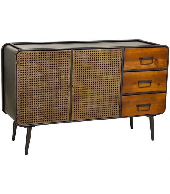 APARADOR 120 X 40 PRETRA MADERA ABETO METAL HIERRO