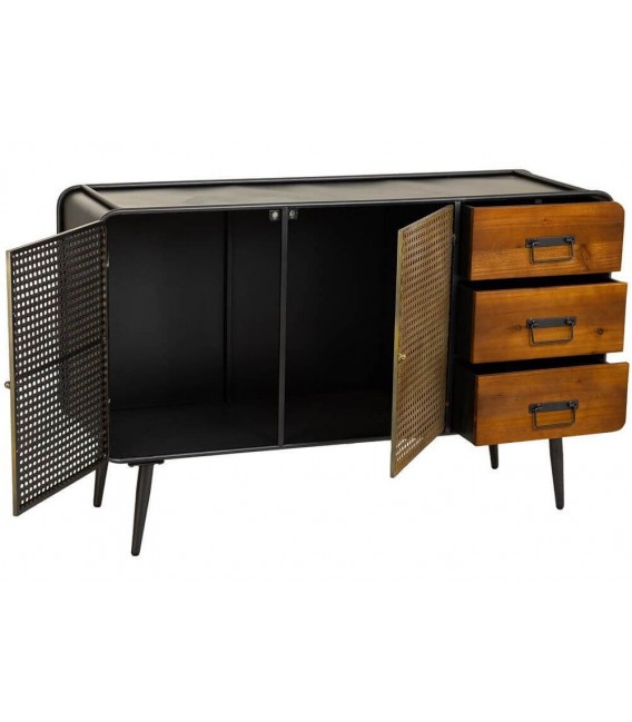 APARADOR 120 X 40 PRETRA MADERA ABETO METAL HIERRO