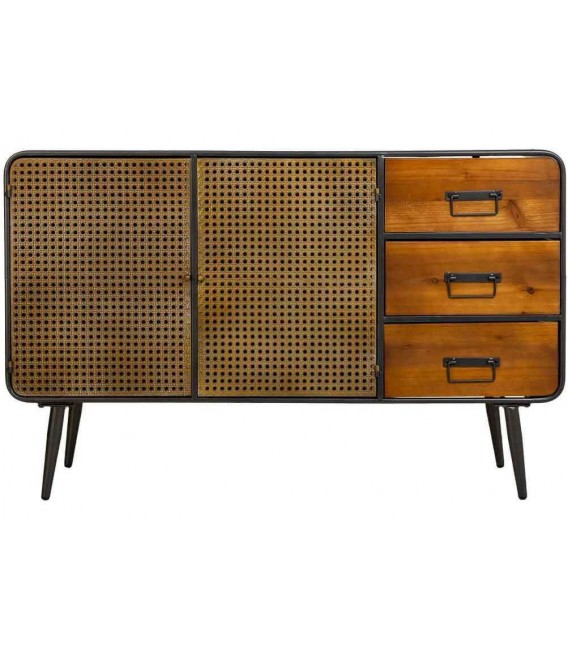 APARADOR 120 X 40 PRETRA MADERA ABETO METAL HIERRO