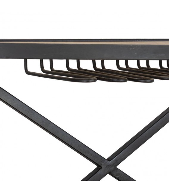 MUEBLE BAR 75 X 60 CARAVAN METAL AZUL MADERA NATURAL