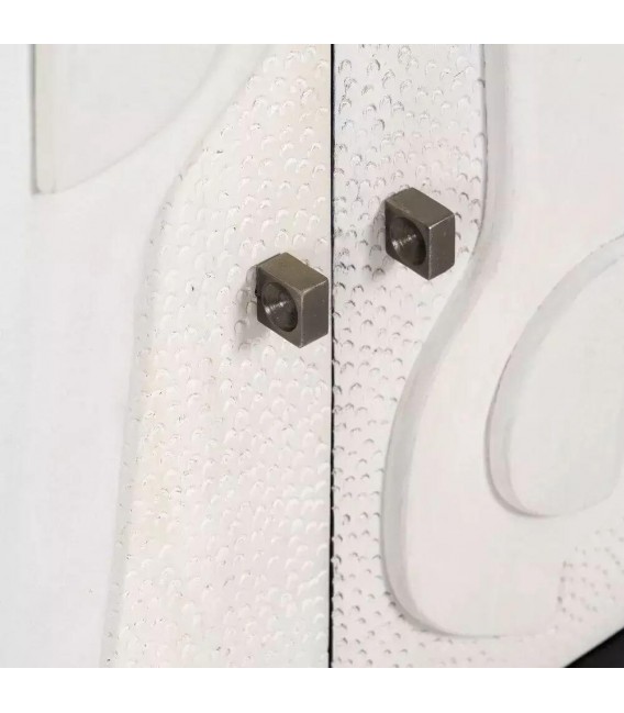 TAQUILLON 102 X 41 PICASSO MADERA BLANCA METAL NEGRO Y ACERO