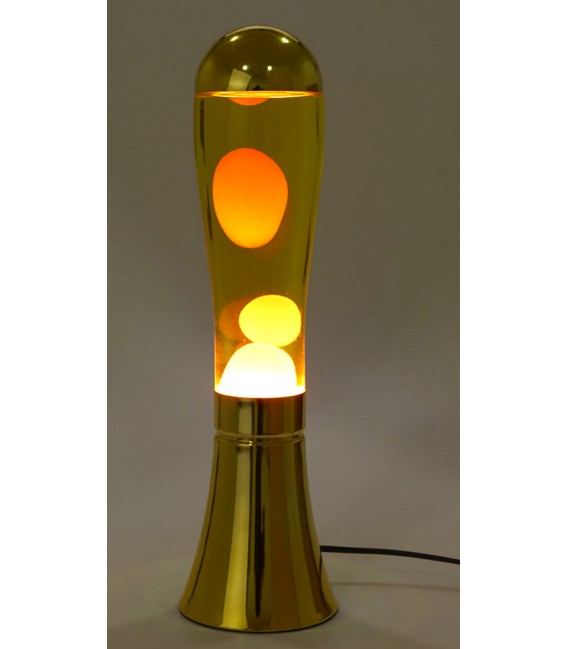 LAMPARA DE LAVA 12 Ø MAGMA AMARILLA Y CROMO