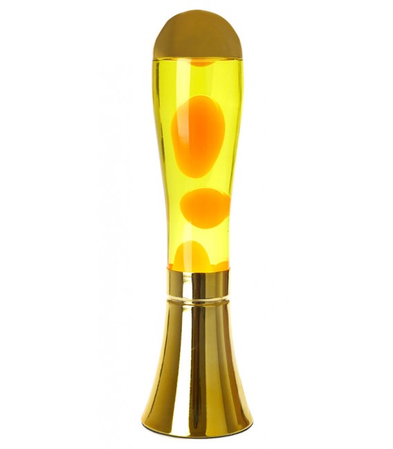 LAMPARA DE LAVA 12 Ø MAGMA AMARILLA Y CROMO