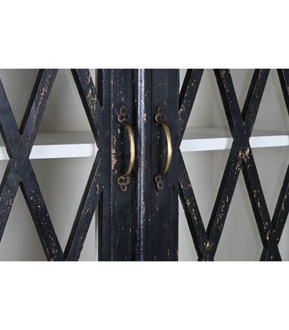 VITRINA 90 X 40 VILIAGE MADERA DECAPADA EN NEGRO