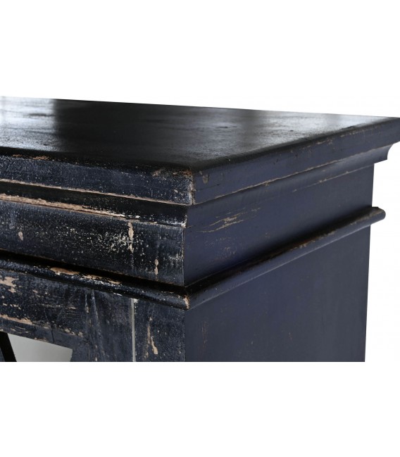 VITRINA 90 X 40 VILIAGE MADERA DECAPADA EN NEGRO