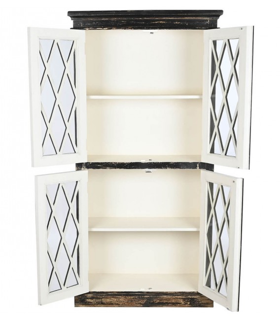 VITRINA 90 X 40 VILIAGE MADERA DECAPADA EN NEGRO