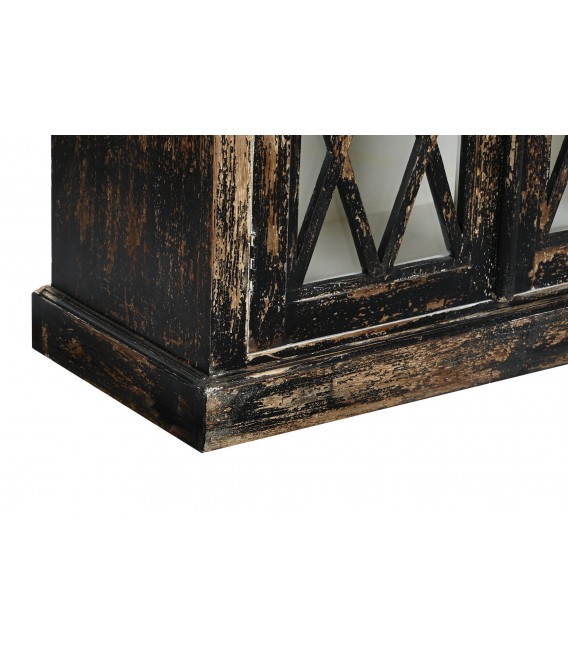 VITRINA 90 X 40 VILIAGE MADERA DECAPADA EN NEGRO