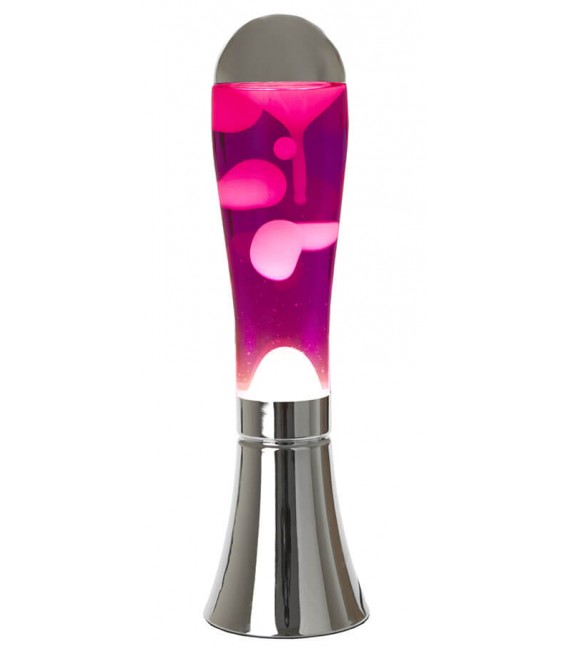 LAMPARA DE LAVA 12 Ø MAGMA MALVA Y PLATA