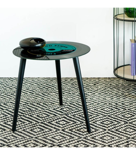 MESITA AUXILLIAR 40 Ø SINGLE CRISTAL AZUL