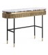 CONSOLA 130 X 38 VALBRUNA METAL ORO PATINADO NEGRO Y MARMOL