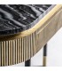 CONSOLA 130 X 38 VALBRUNA METAL ORO PATINADO NEGRO Y MARMOL