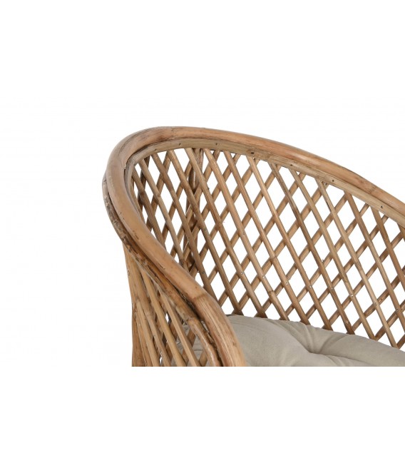 TABURETE 55 X 50 ABELUS RATAN NATURAL TELA CRUDA