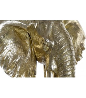 FIGURA 60 X 36 ELEFANTE RESINA ORO Y NEGRO