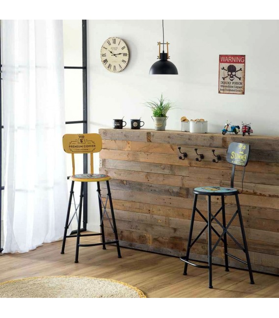 TABURETE 46 X 40 CRUTER METAL AMARILLO