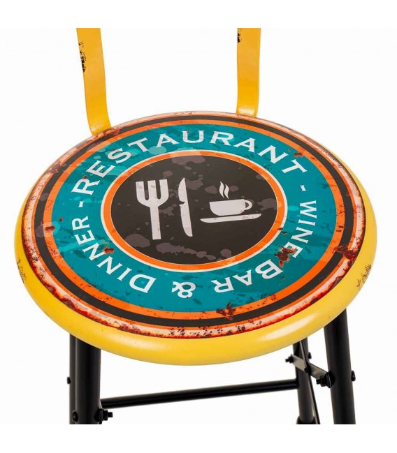 TABURETE 46 X 40 CRUTER METAL AMARILLO