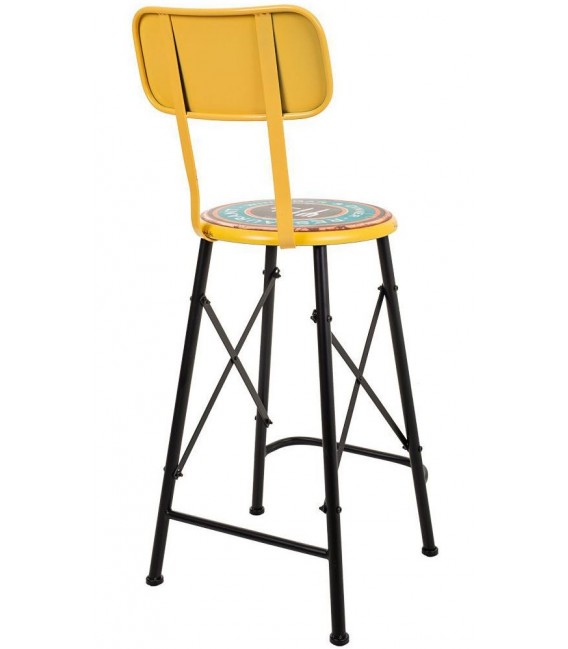 TABURETE 46 X 40 CRUTER METAL AMARILLO