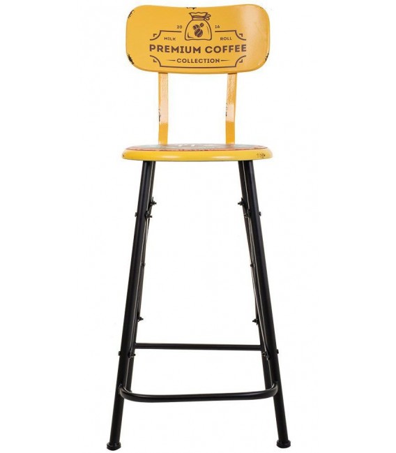 TABURETE 46 X 40 CRUTER METAL AMARILLO
