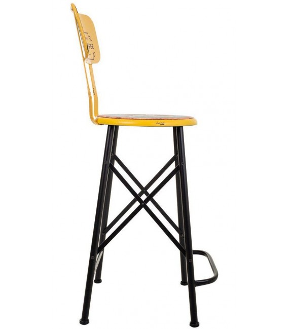 TABURETE 46 X 40 CRUTER METAL AMARILLO