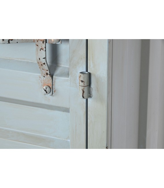 ARMARIO 112 X 43 TRAINER METAL AZUL, ESPEJO Y MADERA