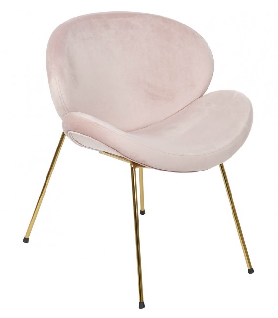 SILLA 63 X 57 BEST METAL ORO TERCIOPELO ROSA