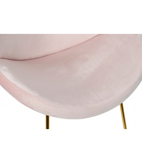 SILLA 63 X 57 BEST METAL ORO TERCIOPELO ROSA