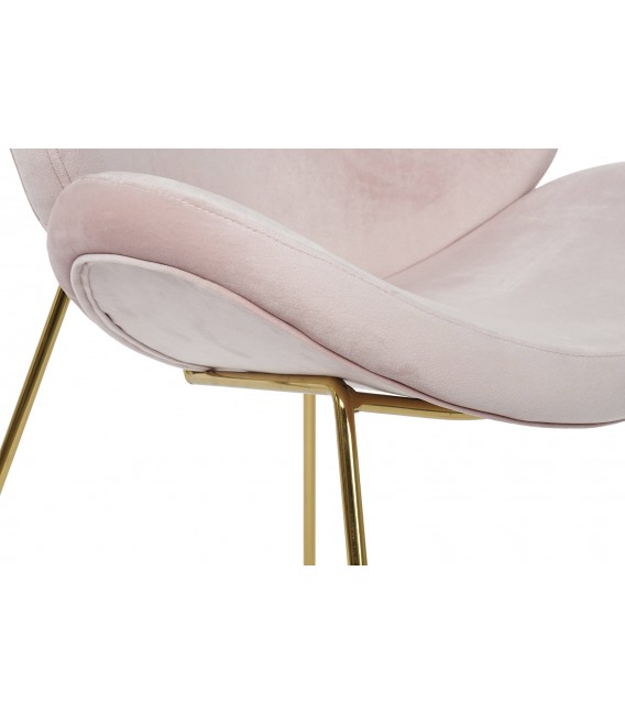 SILLA 63 X 57 BEST METAL ORO TERCIOPELO ROSA
