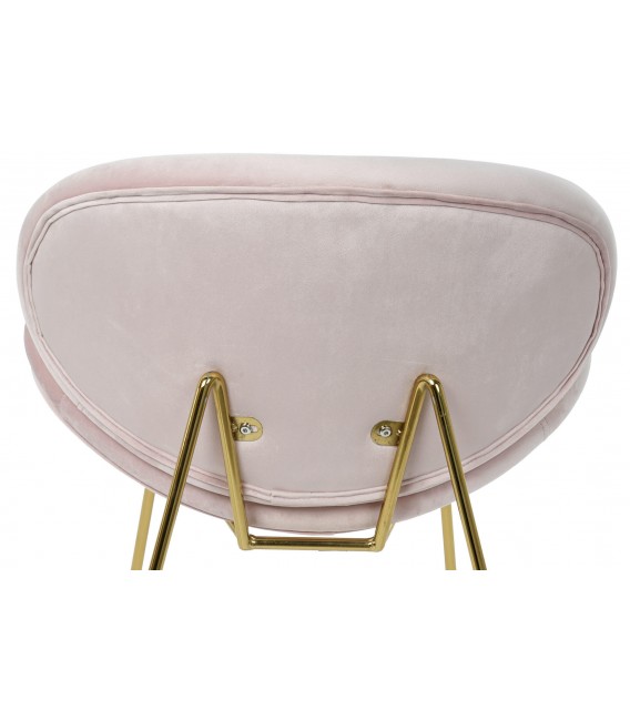 SILLA 63 X 57 BEST METAL ORO TERCIOPELO ROSA