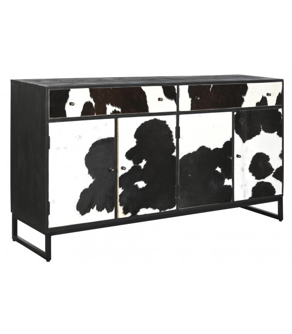 APARADOR 172 X 45 MOU MADERA METAL NEGRO Y PIEL