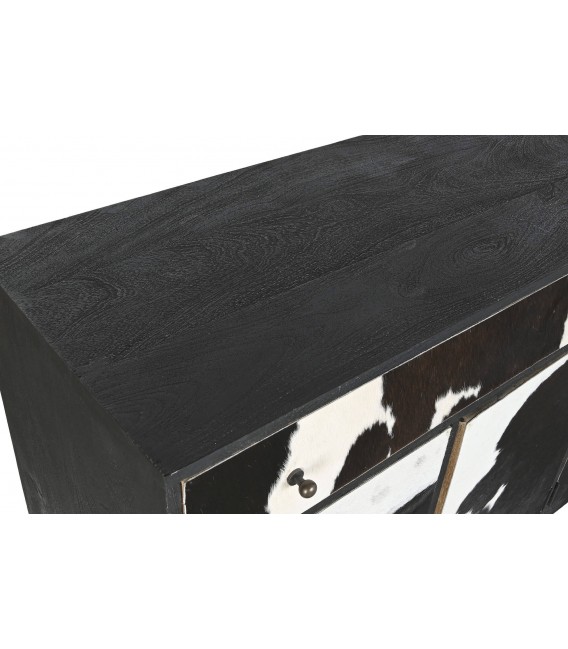 APARADOR 172 X 45 MOU MADERA METAL NEGRO Y PIEL